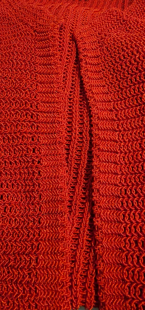 Close-up of red textured fabric