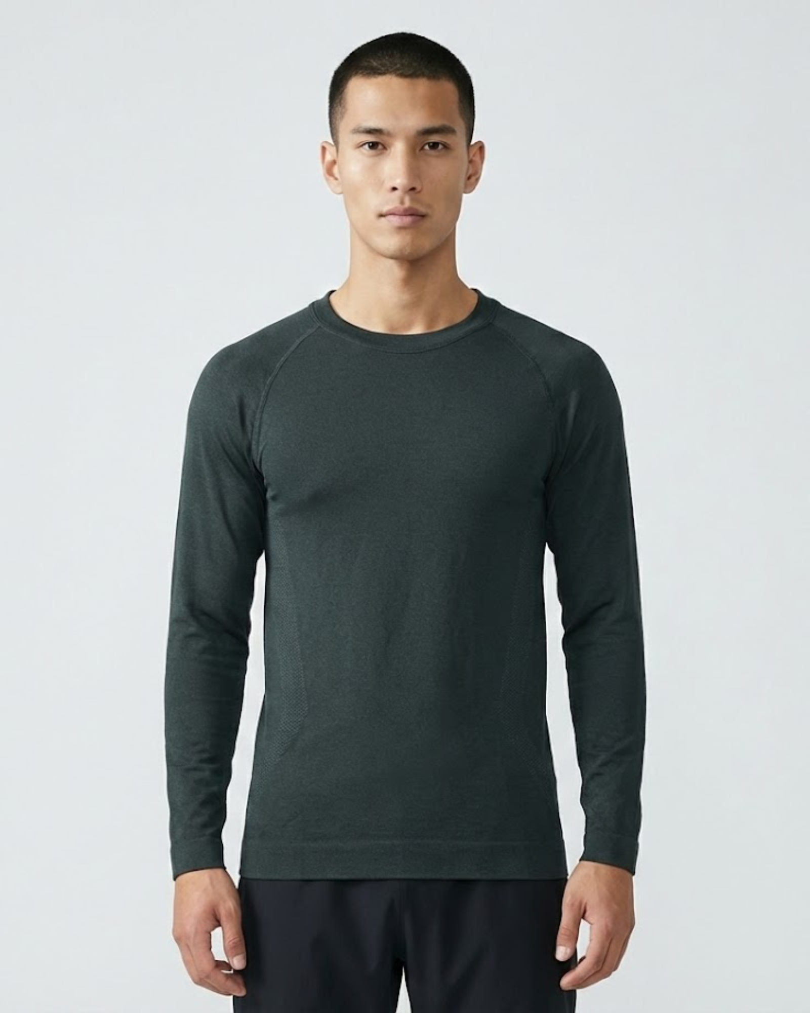 Man wearing a black long-sleeve shirt 