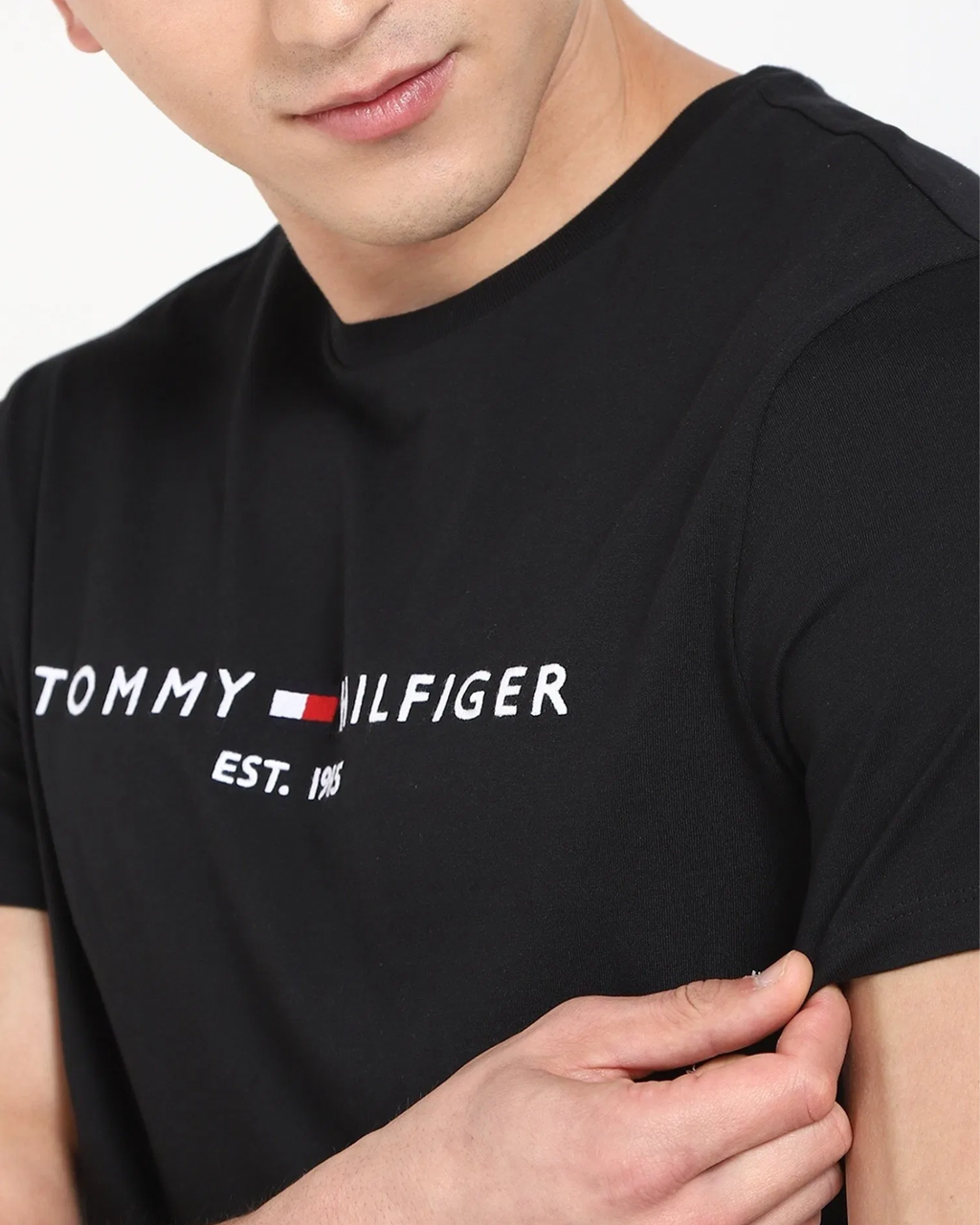 TOMMY HILFIGER - Mens Black Logo T-Shirt