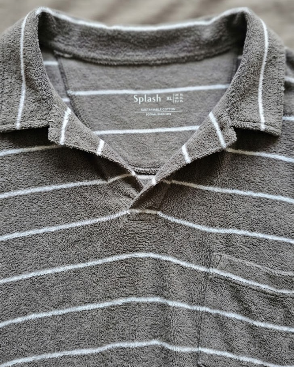SPLASH - Men's Terry Toweling Striped Polo