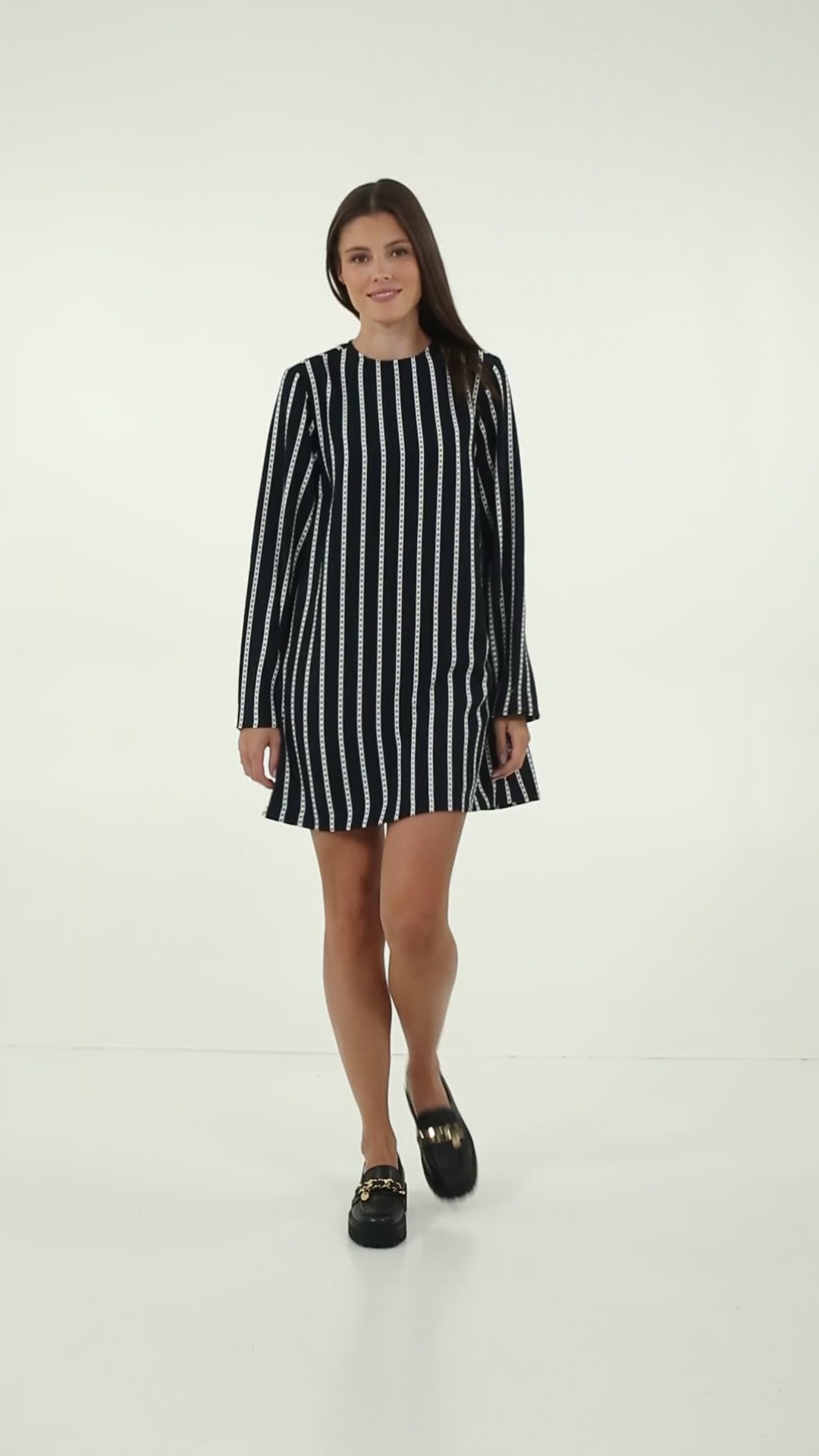 TOMMY HILFIGER - Argyle Stripe Crepe Mini Dress