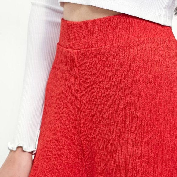 STRADIVARIUS - Red Textured Wide-Leg Culottes