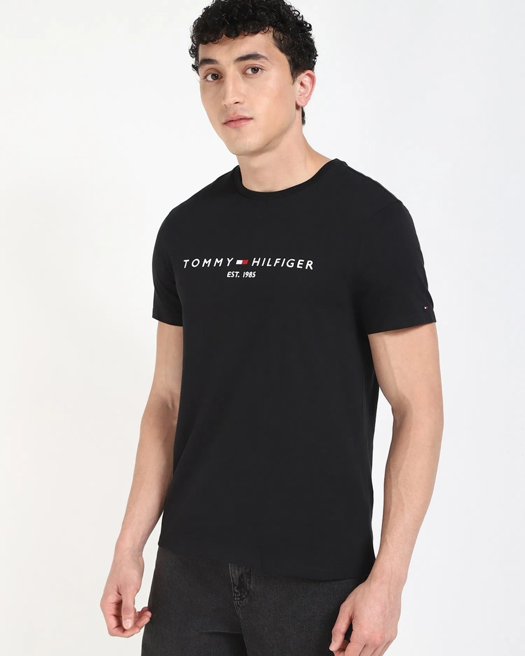 TOMMY HILFIGER - Mens Black Logo T-Shirt