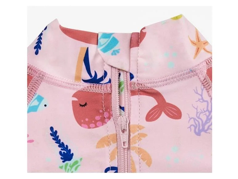 LUPILU - Girls' UV Protection 50+ Whale Print Swimsuit