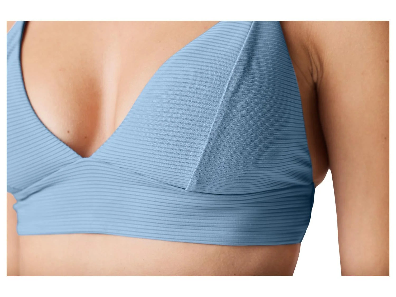 CRIVIT - Women's Ribbed Design Light Blue Bikini Top