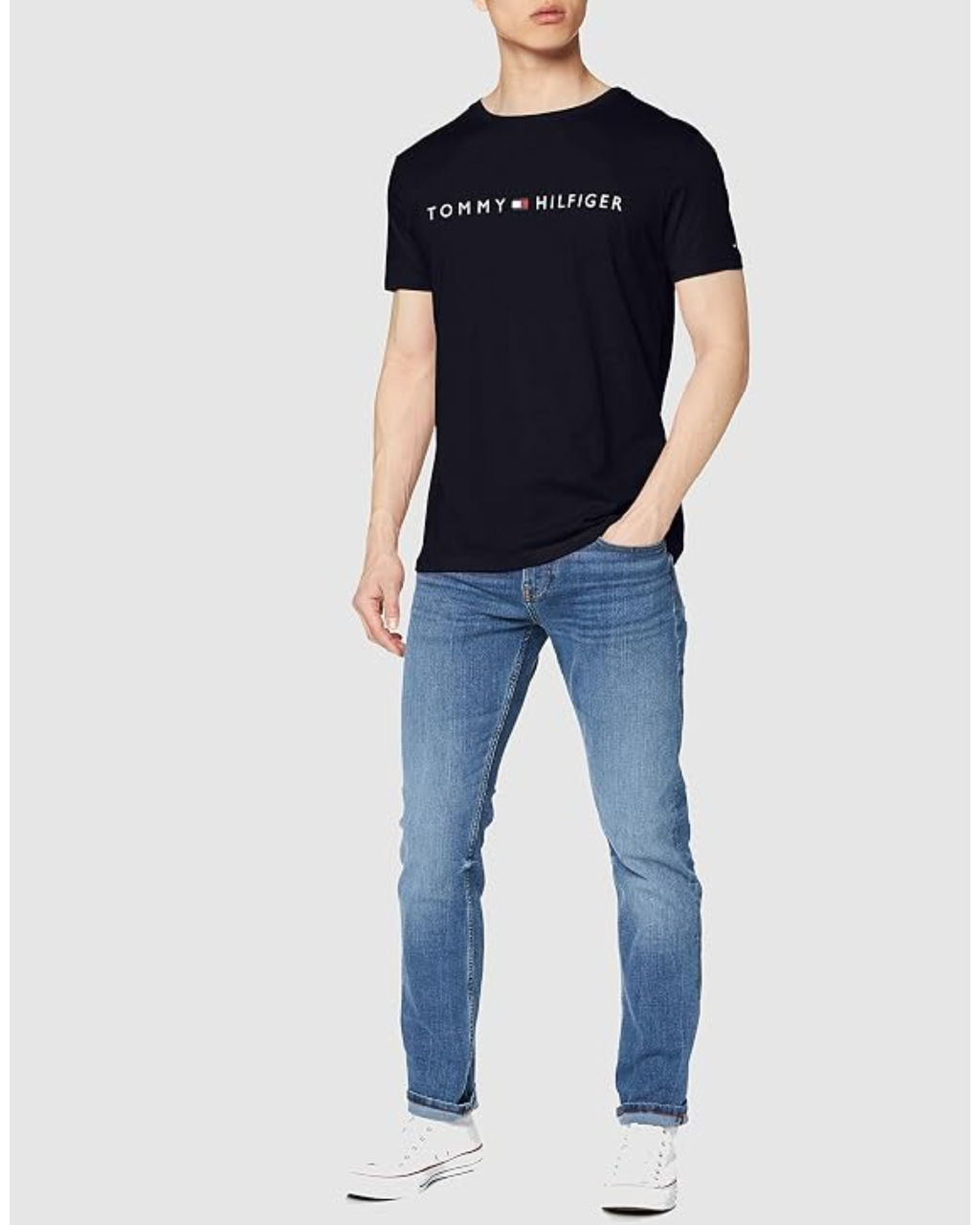 TOMMY HILFIGER - Men's Crew Neck Short Sleeves Flag Logo Tee