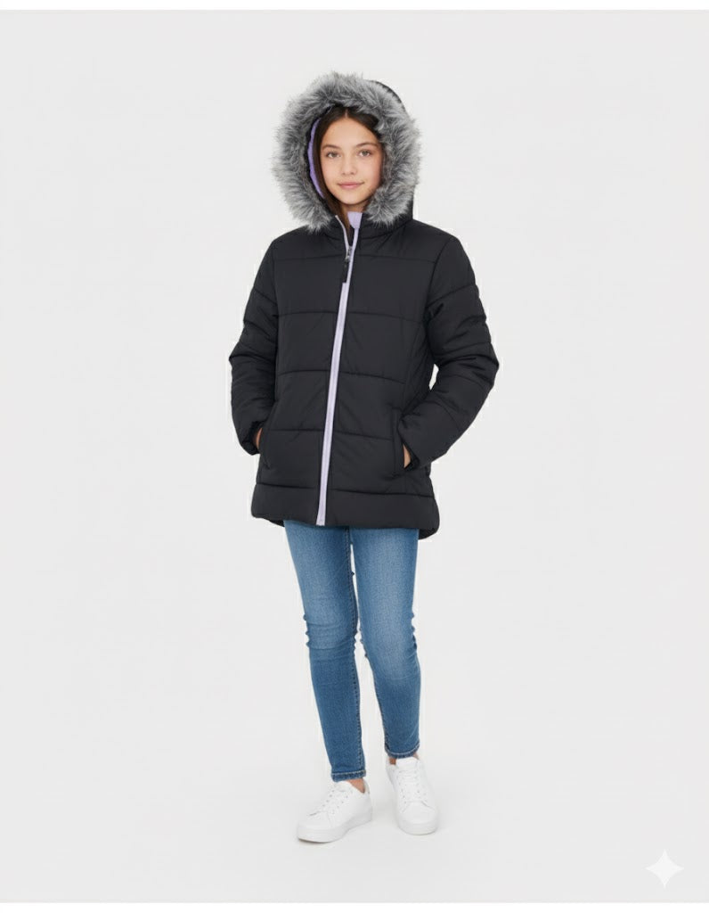S ROTHSCHILD & CO - Big Girls Charcoal Quilt Puffer Coat