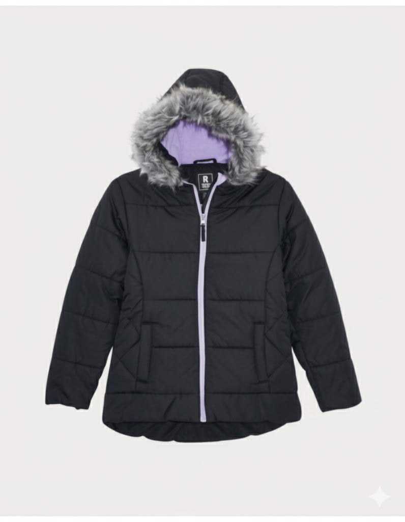 S ROTHSCHILD & CO - Big Girls Charcoal Quilt Puffer Coat