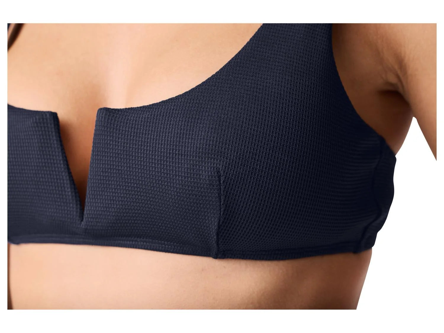 CRIVIT - Women’s Piqué Texture Navy Blue Bikini Top
