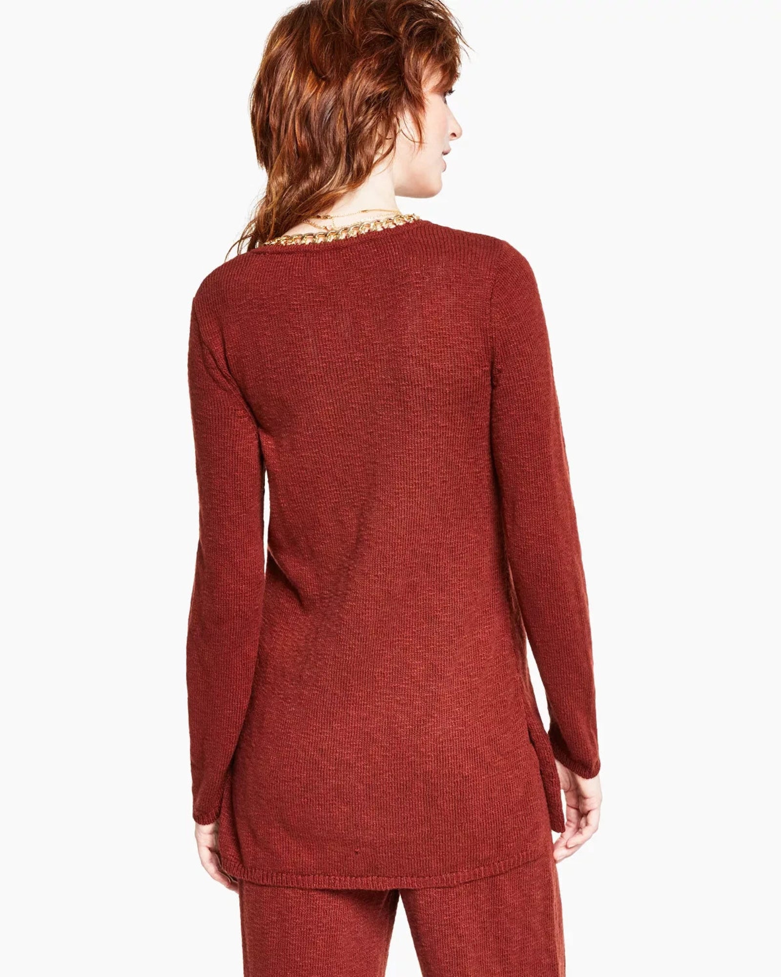 INC International Concepts - Large Chain-Embellished Tunic Pullover Sweater